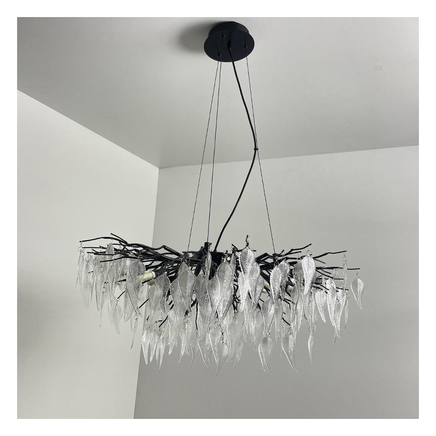 Crystal chandelier on a string 12xG9/40W/230V black