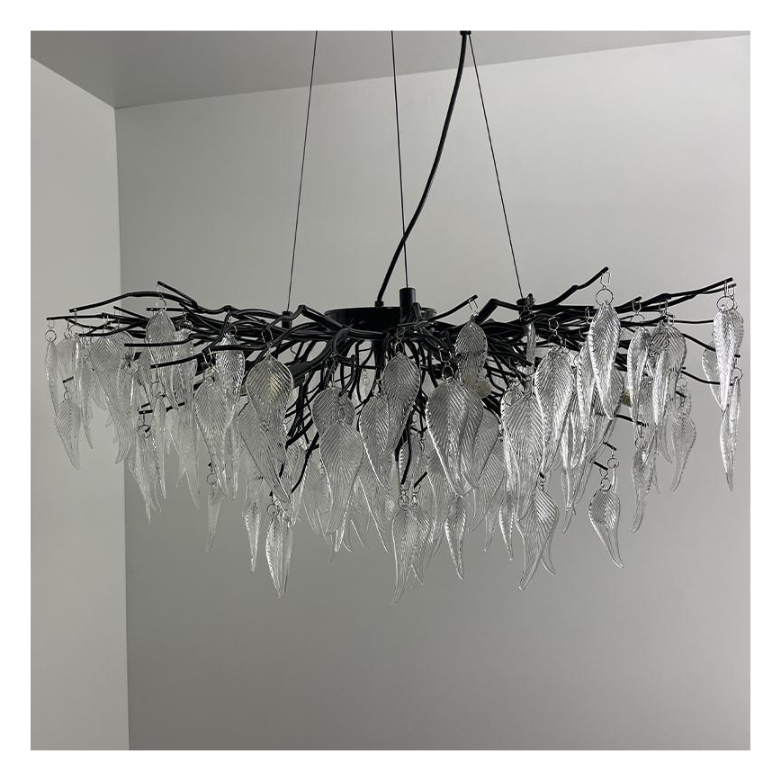 Crystal chandelier on a string 12xG9/40W/230V black