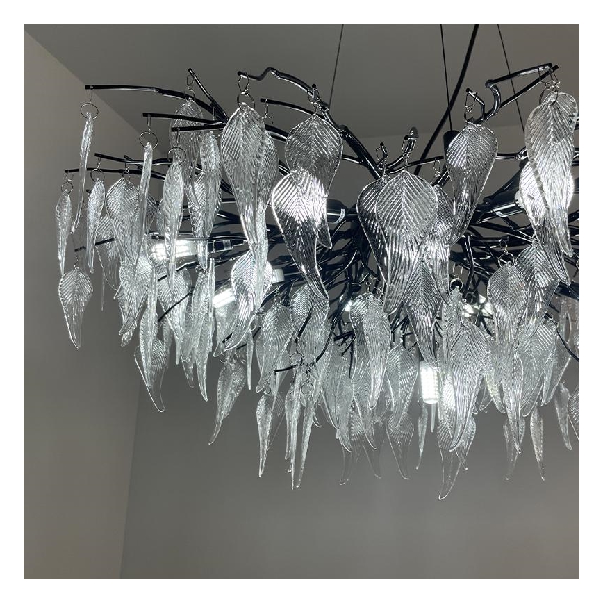 Crystal chandelier on a string 12xG9/40W/230V black