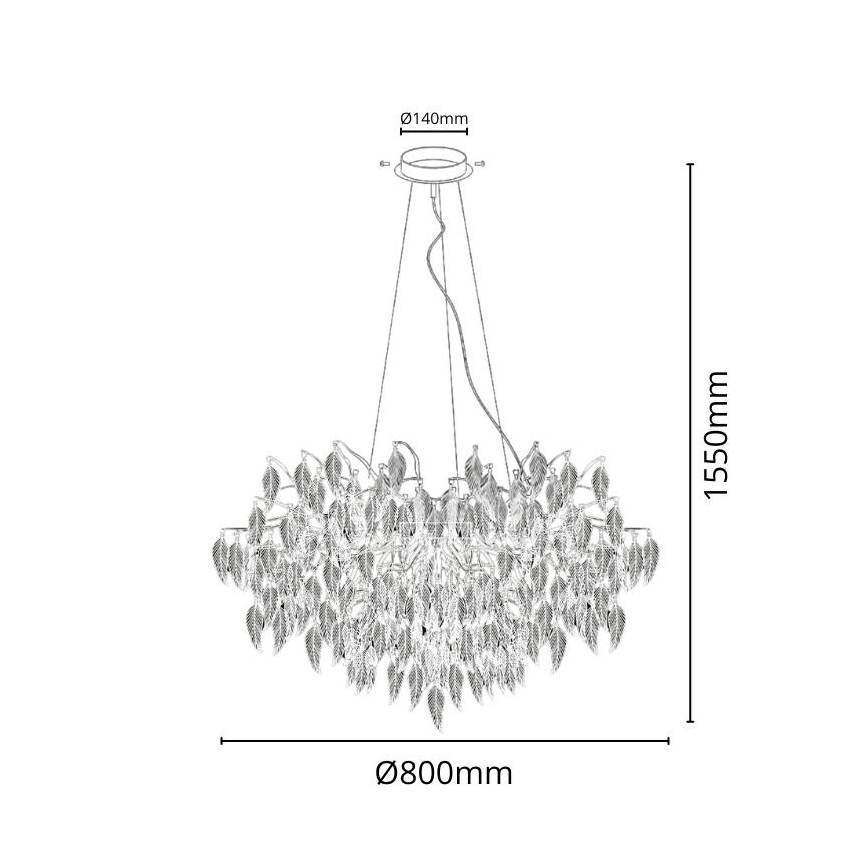 Crystal chandelier on a string 12xG9/40W/230V black