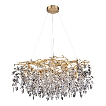 Crystal chandelier on a string 12xG9/40W/230V gold