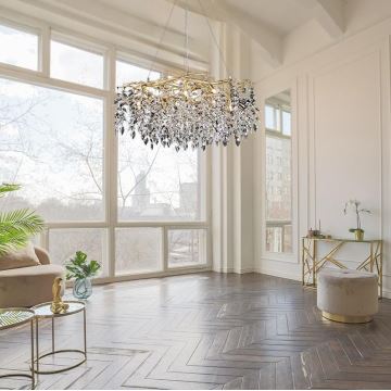 Crystal chandelier on a string 12xG9/40W/230V gold