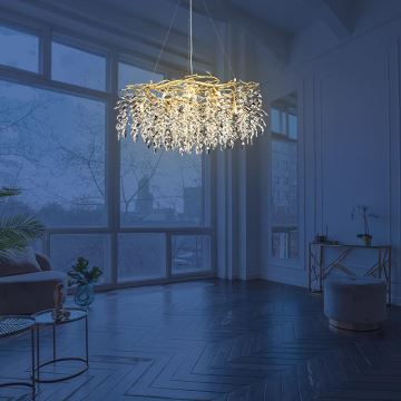 Crystal chandelier on a string 12xG9/40W/230V gold