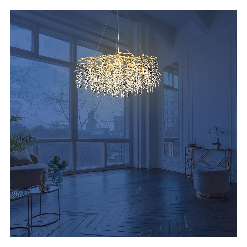 Crystal chandelier on a string 12xG9/40W/230V gold