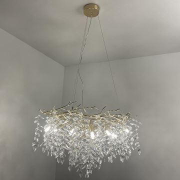 Crystal chandelier on a string 12xG9/40W/230V gold