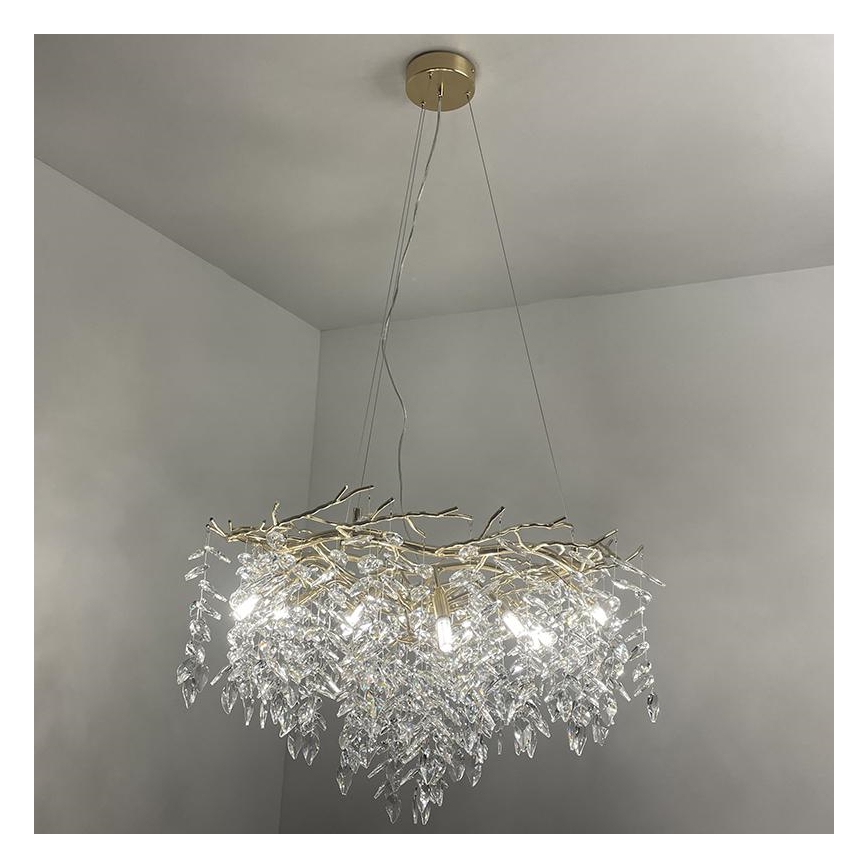 Crystal chandelier on a string 12xG9/40W/230V gold