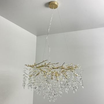 Crystal chandelier on a string 12xG9/40W/230V gold