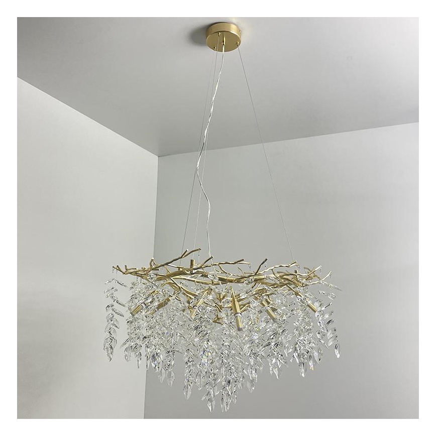 Crystal chandelier on a string 12xG9/40W/230V gold