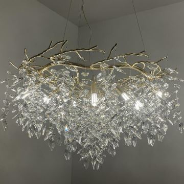 Crystal chandelier on a string 12xG9/40W/230V gold