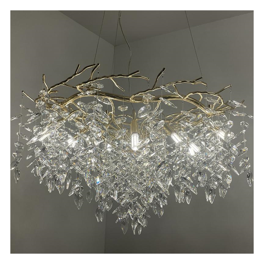 Crystal chandelier on a string 12xG9/40W/230V gold