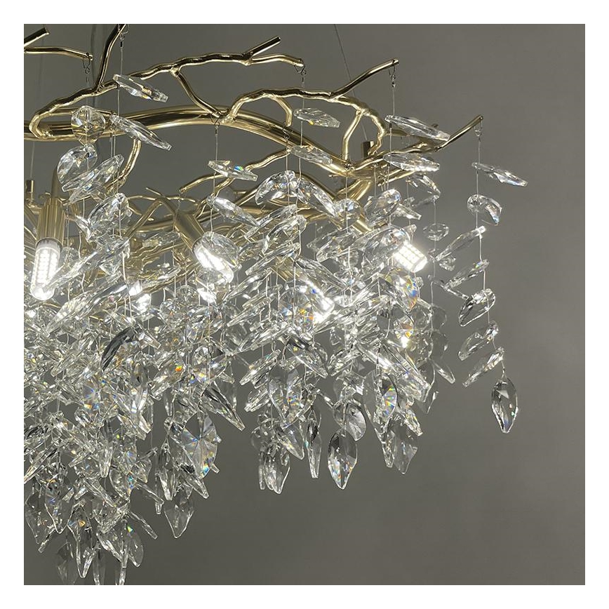 Crystal chandelier on a string 12xG9/40W/230V gold