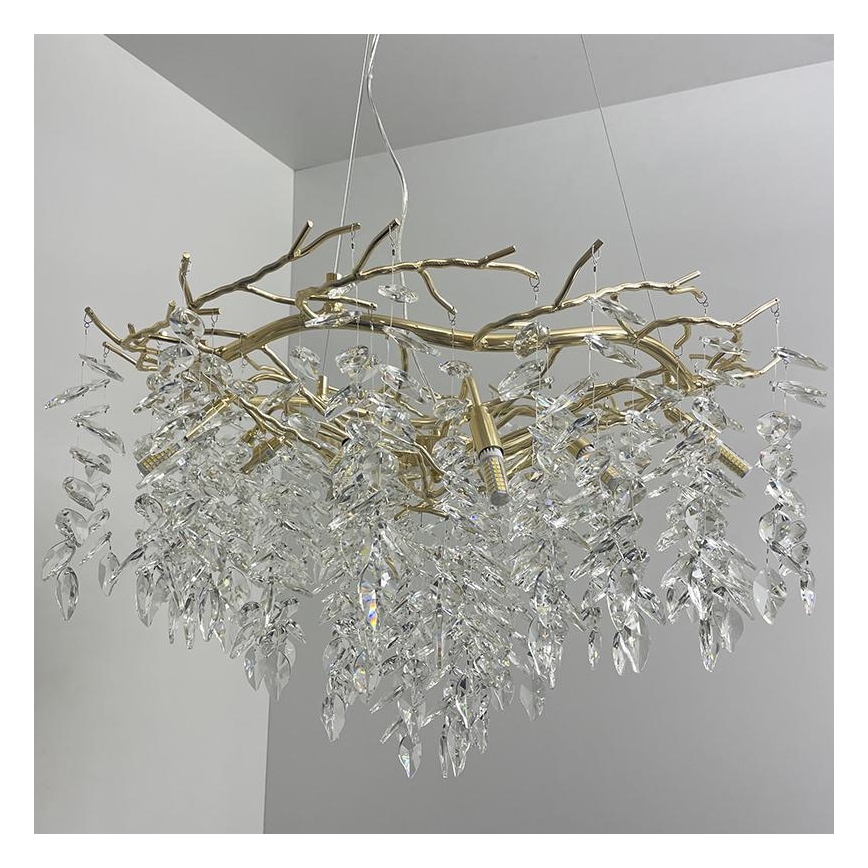 Crystal chandelier on a string 12xG9/40W/230V gold