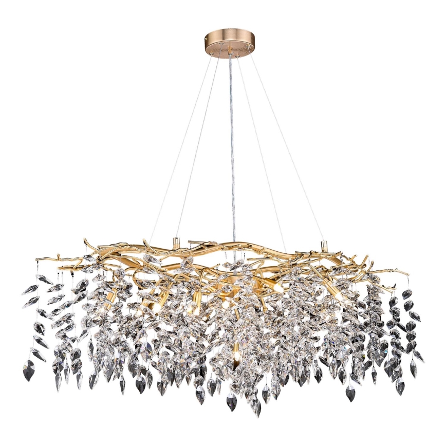 Crystal chandelier on a string 12xG9/40W/230V gold