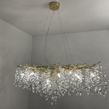 Crystal chandelier on a string 12xG9/40W/230V gold