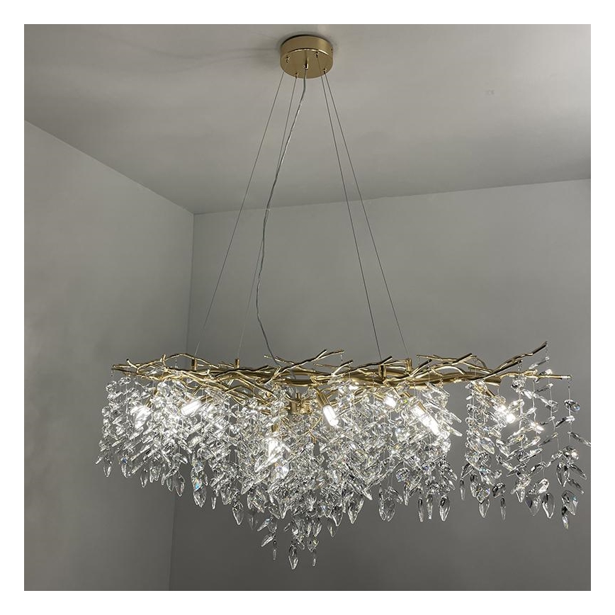 Crystal chandelier on a string 12xG9/40W/230V gold