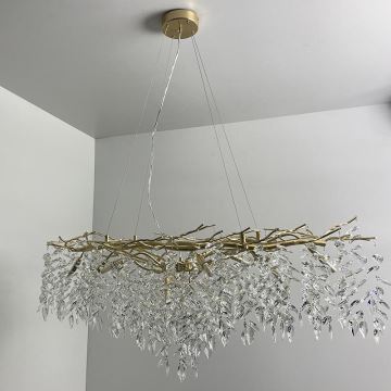 Crystal chandelier on a string 12xG9/40W/230V gold