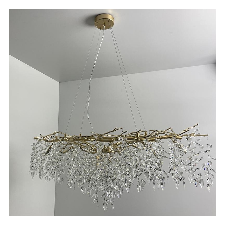 Crystal chandelier on a string 12xG9/40W/230V gold