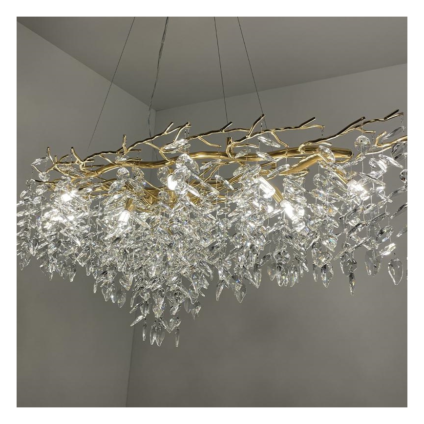 Crystal chandelier on a string 12xG9/40W/230V gold