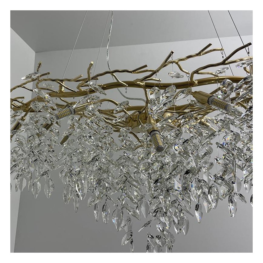 Crystal chandelier on a string 12xG9/40W/230V gold