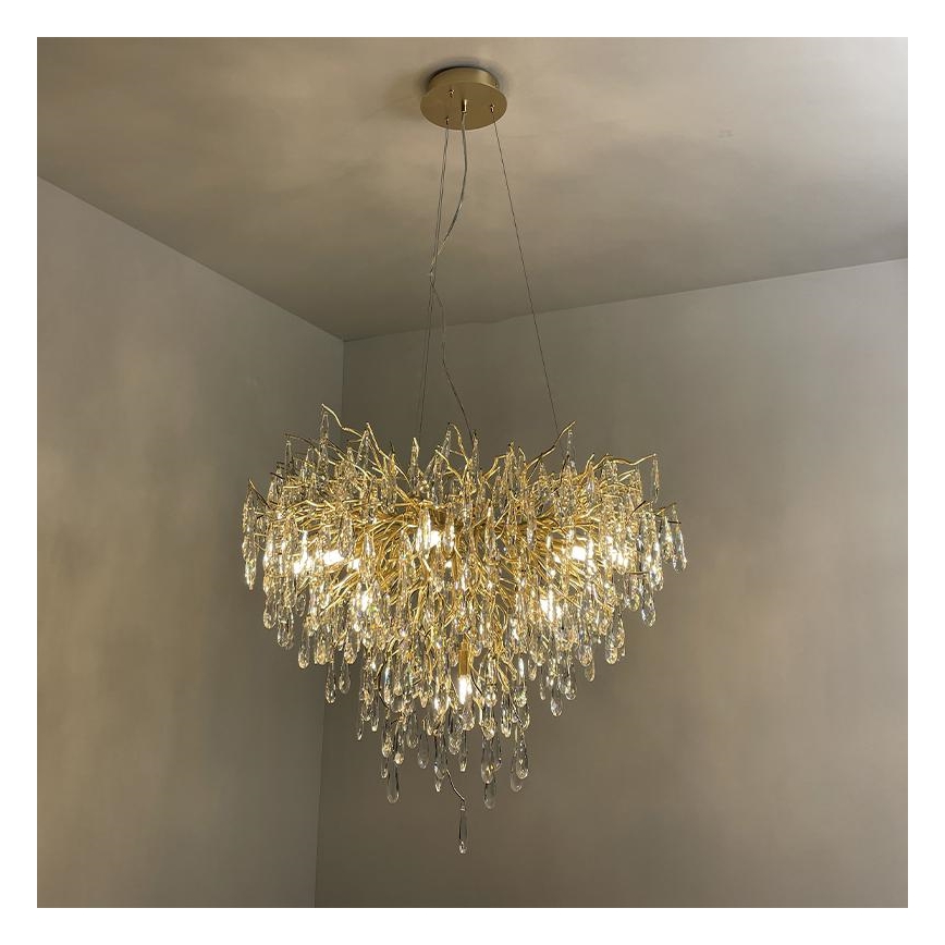 Crystal chandelier on a string 12xG9/40W/230V gold