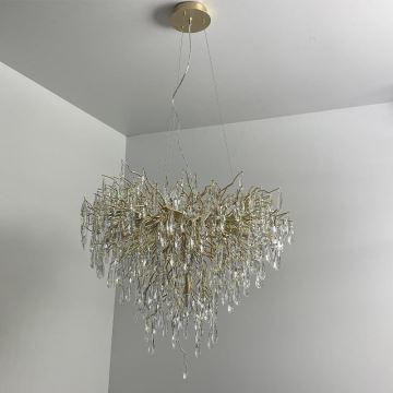 Crystal chandelier on a string 12xG9/40W/230V gold