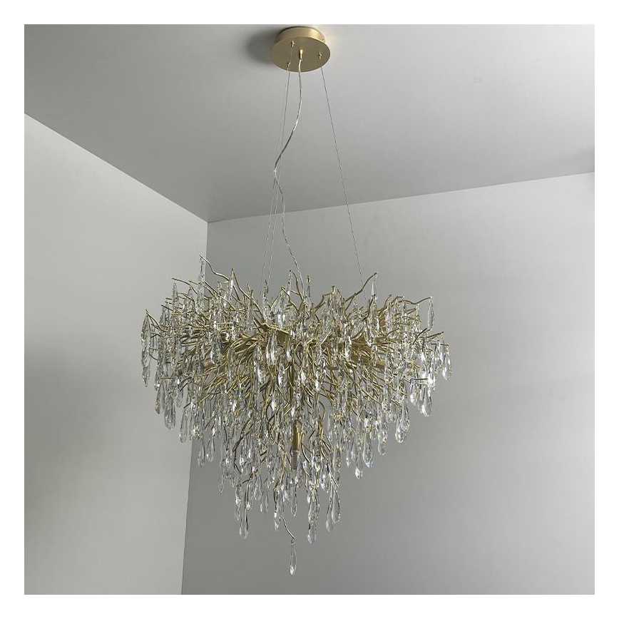 Crystal chandelier on a string 12xG9/40W/230V gold