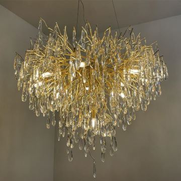 Crystal chandelier on a string 12xG9/40W/230V gold