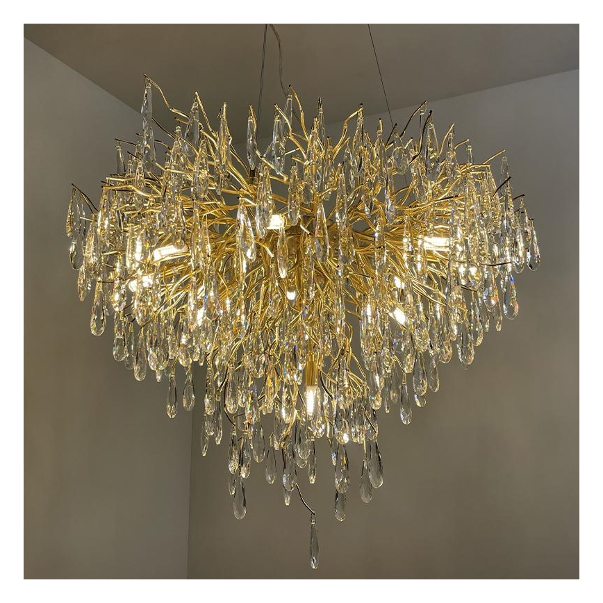 Crystal chandelier on a string 12xG9/40W/230V gold