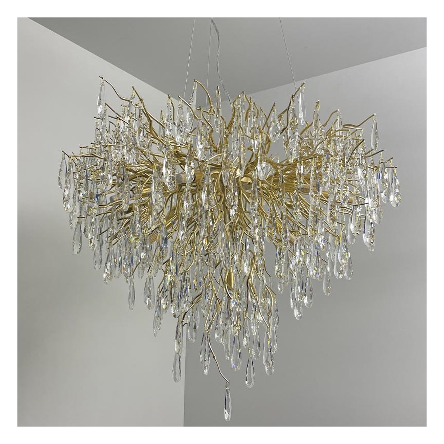 Crystal chandelier on a string 12xG9/40W/230V gold