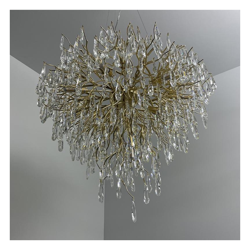 Crystal chandelier on a string 12xG9/40W/230V gold