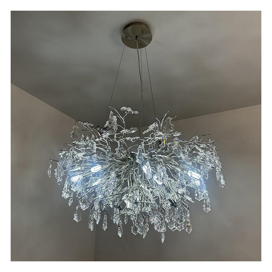 Crystal chandelier on a string 13xG9/40W/230V chrome