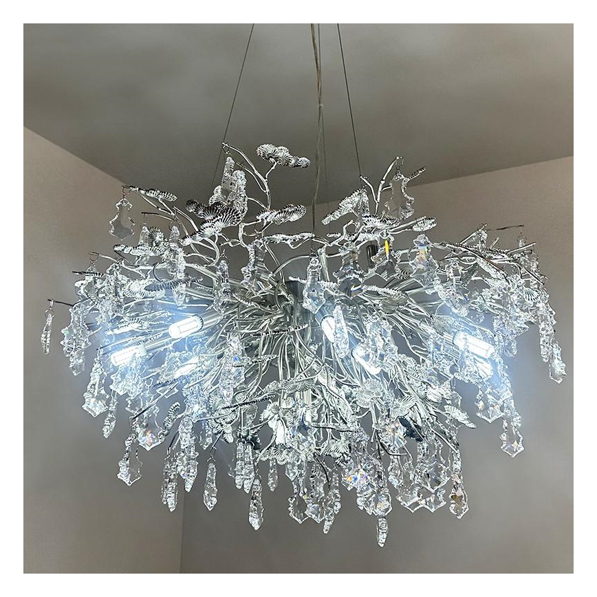 Crystal chandelier on a string 13xG9/40W/230V chrome