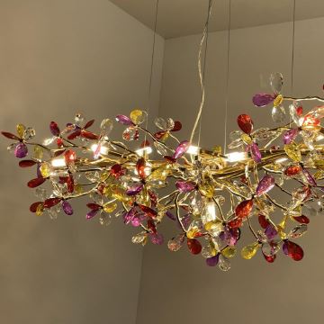 Crystal chandelier on a string 13xG9/40W/230V colorful