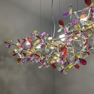 Crystal chandelier on a string 13xG9/40W/230V colorful