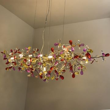 Crystal chandelier on a string 13xG9/40W/230V colorful