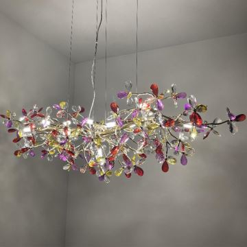 Crystal chandelier on a string 13xG9/40W/230V colorful