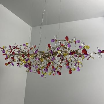 Crystal chandelier on a string 13xG9/40W/230V colorful