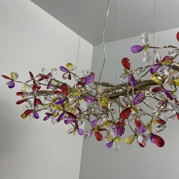 Crystal chandelier on a string 13xG9/40W/230V colorful