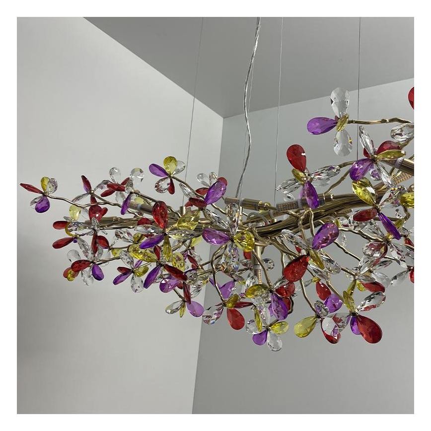 Crystal chandelier on a string 13xG9/40W/230V colorful