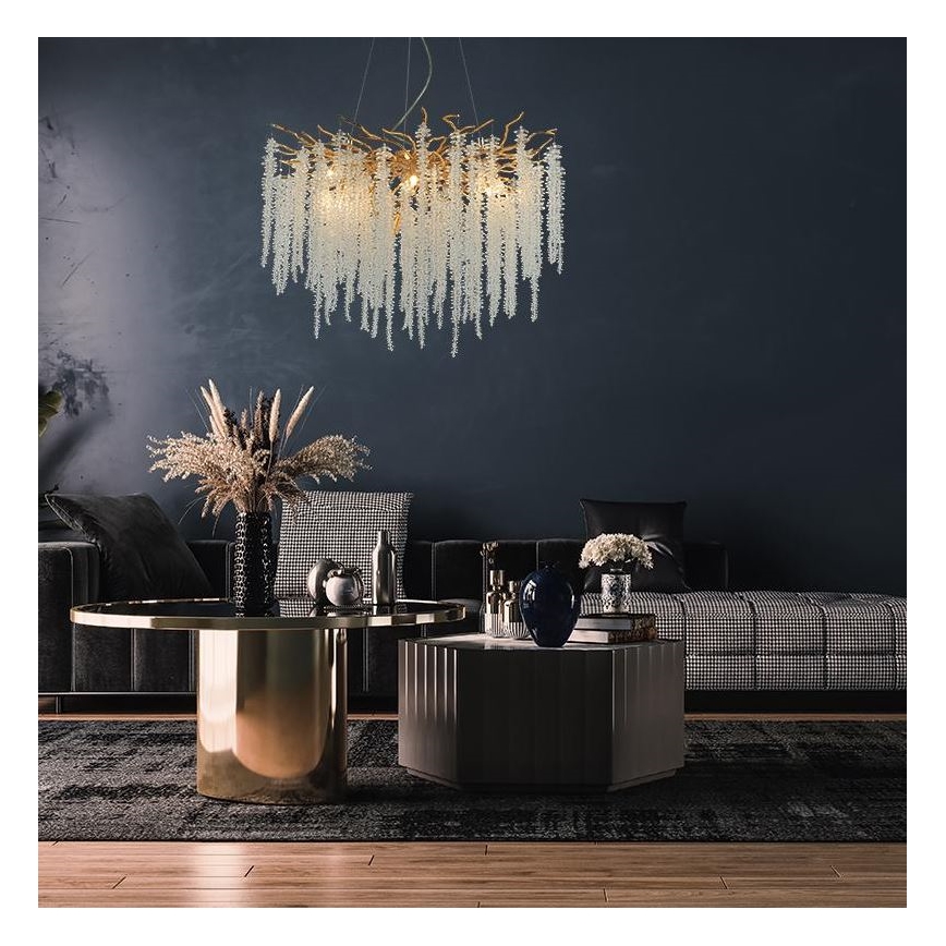 Crystal chandelier on a string 13xG9/40W/230V gold