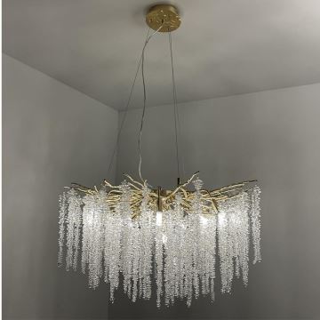 Crystal chandelier on a string 13xG9/40W/230V gold