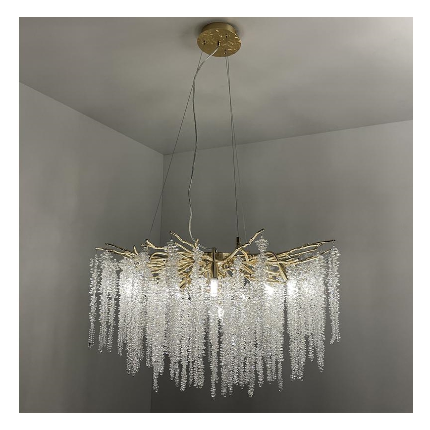 Crystal chandelier on a string 13xG9/40W/230V gold