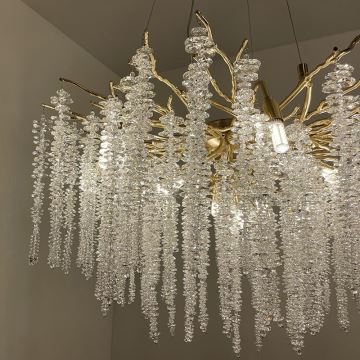 Crystal chandelier on a string 13xG9/40W/230V gold