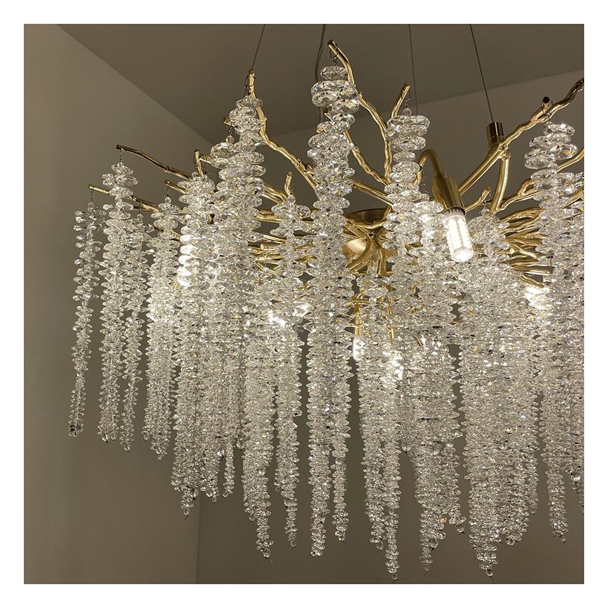 Crystal chandelier on a string 13xG9/40W/230V gold