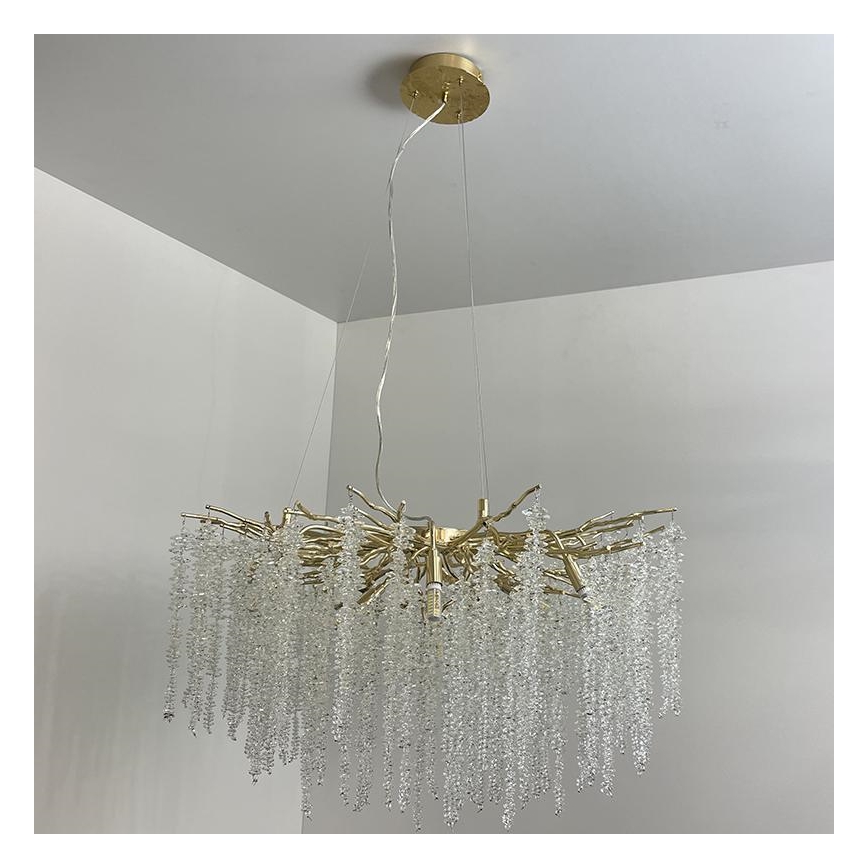 Crystal chandelier on a string 13xG9/40W/230V gold