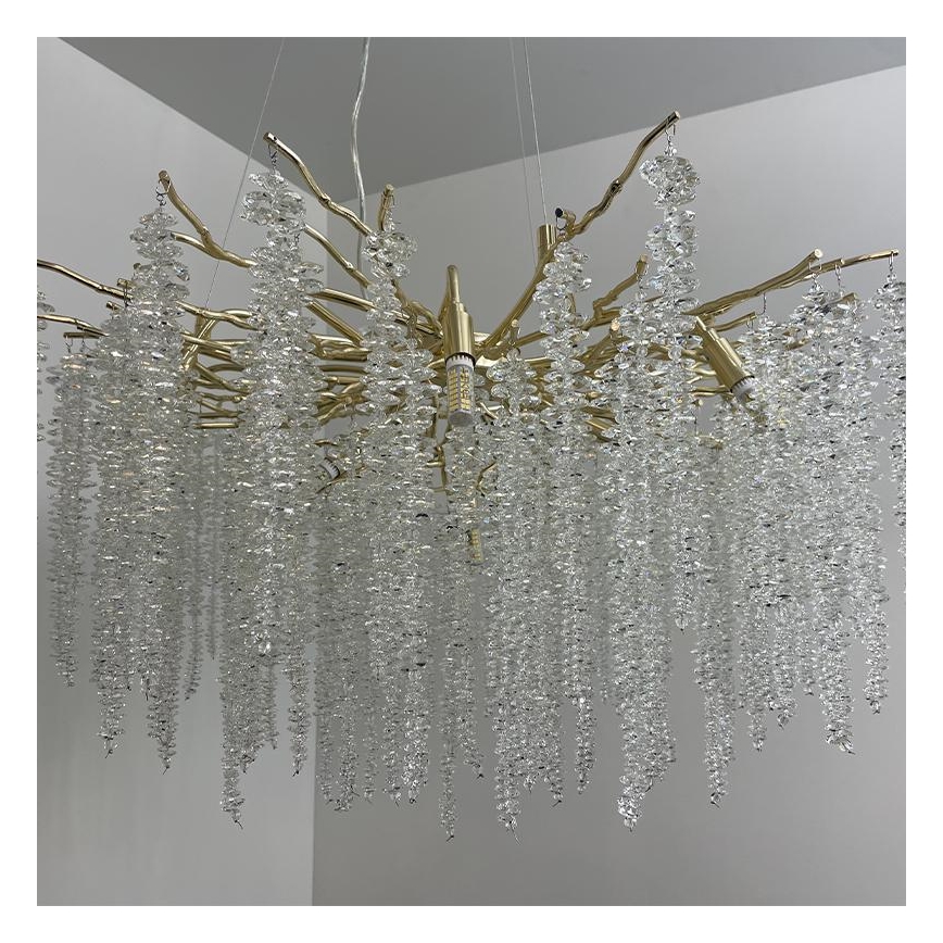 Crystal chandelier on a string 13xG9/40W/230V gold