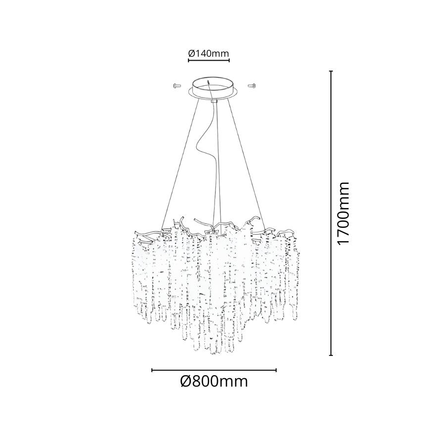 Crystal chandelier on a string 13xG9/40W/230V gold