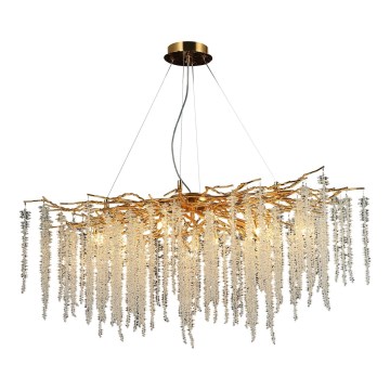 Crystal chandelier on a string 13xG9/40W/230V gold