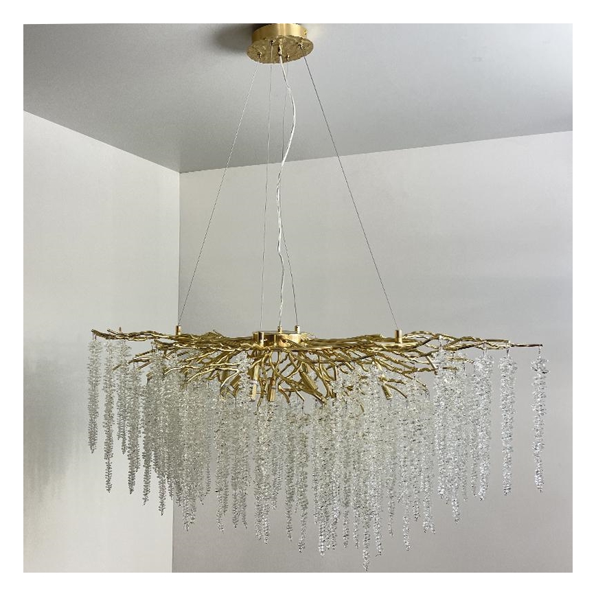 Crystal chandelier on a string 13xG9/40W/230V gold