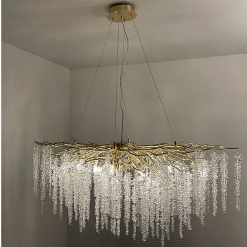 Crystal chandelier on a string 13xG9/40W/230V gold